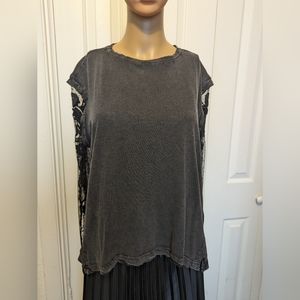 Free people black long sleeve blouse size S .